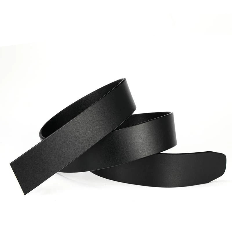 LAUWOO Brand Belt 100% Pure Cowhide Belt Strap No Buckle Genuine Leather Belts Automatic Buckle Belt For Men High Quality