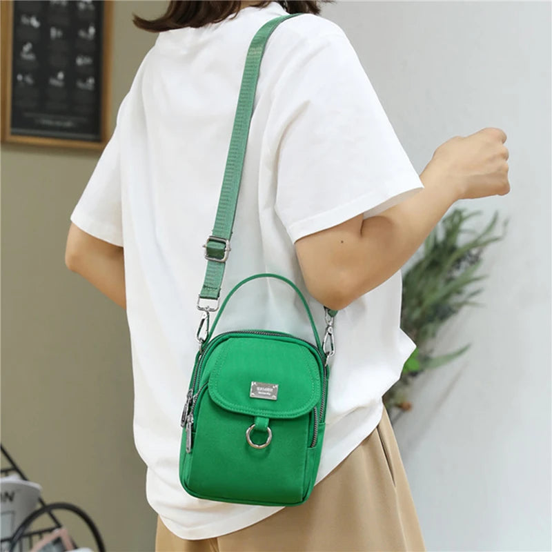 Fashion 3 Layers Women Mini Bag High Quality Durable Fabric Girls Small Shoulder Bag Prettry Style Female Mini Handbag Phone Bag