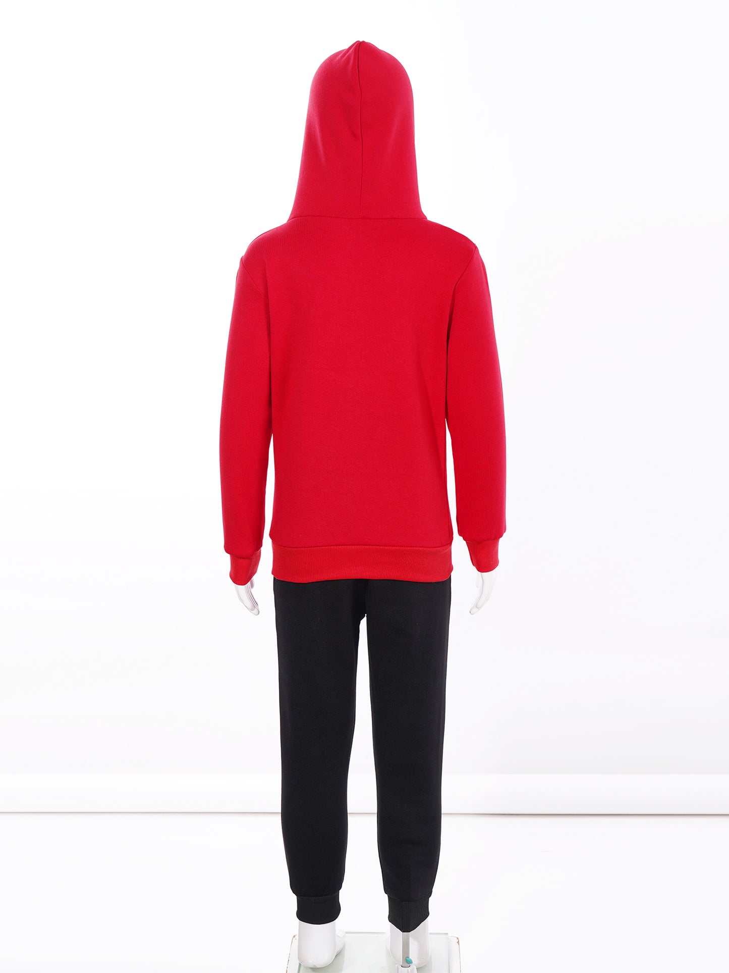 Kids Boys Girls Letter Printed Sport Suit Tracksuit Long Sleeve Hooded Pullover with Elastic Waistband Pants