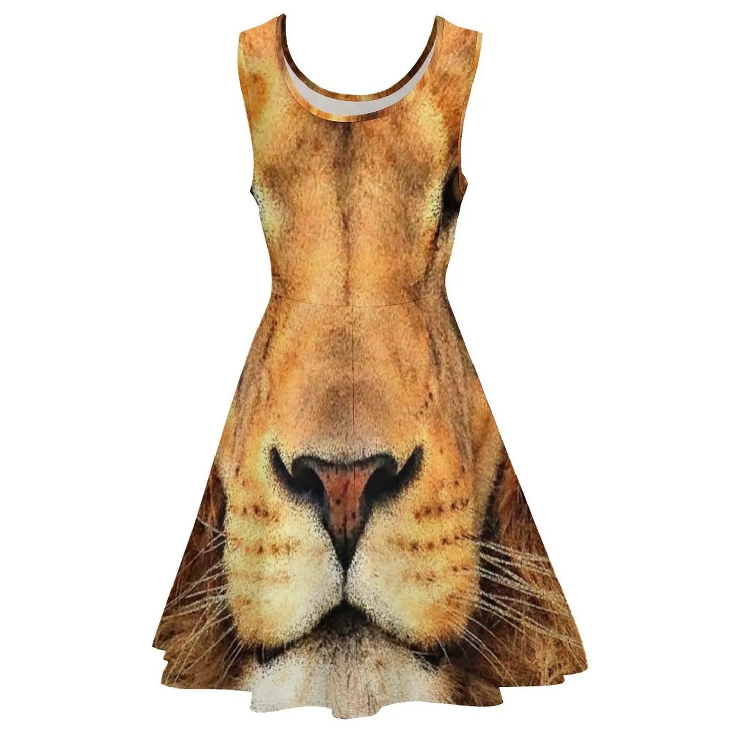 Beautiful Lion Face Wild Cat Glare Sleeveless Dress Dress for girls ladies dresses for special occasions