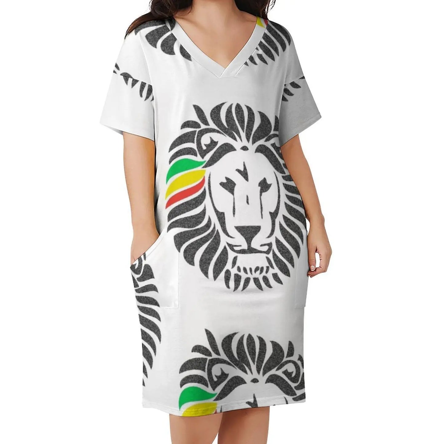Lion Tuff Loose Pocket Dress womens clothing elegant dresses plus sizes