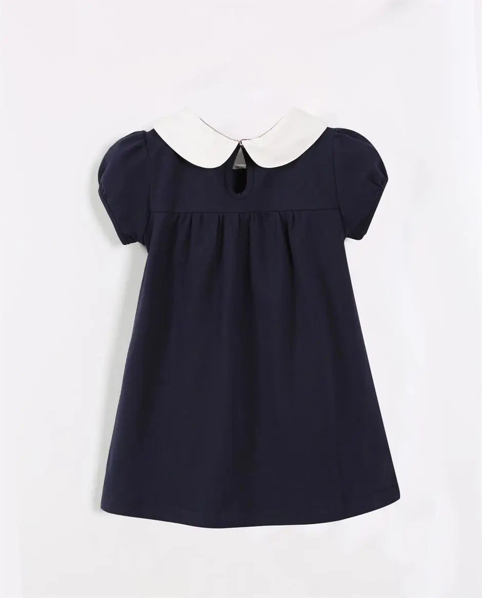High-End Girls Dress Mori Style Elegant College Style Princess Dress Summer Maillard Girl Short Sleeve Skirt Western Style