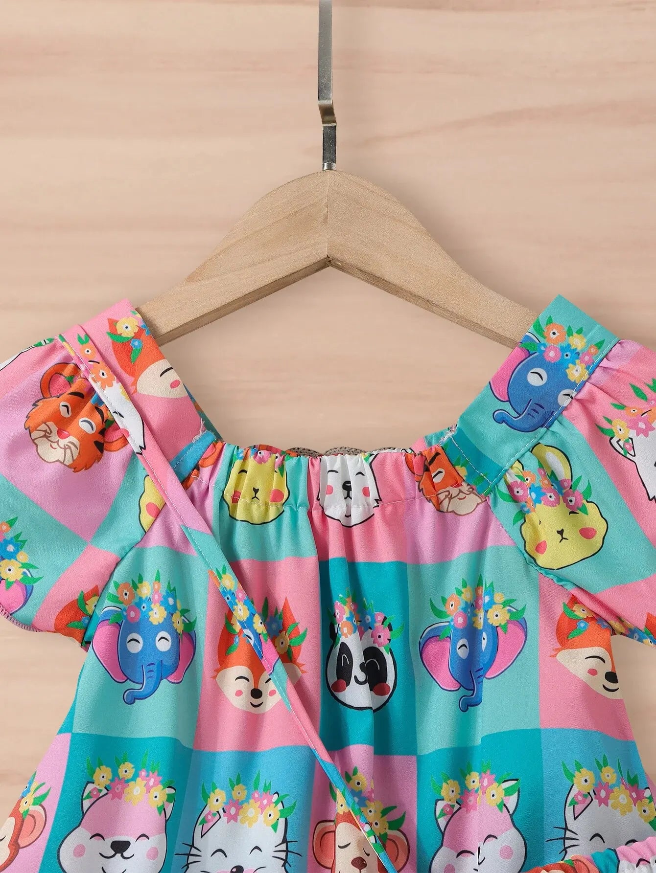 Summer Girls Dress + Shoulder Bag Cute Animal Pattern Ruffle Fashion Kids Clothes 4-7 Y