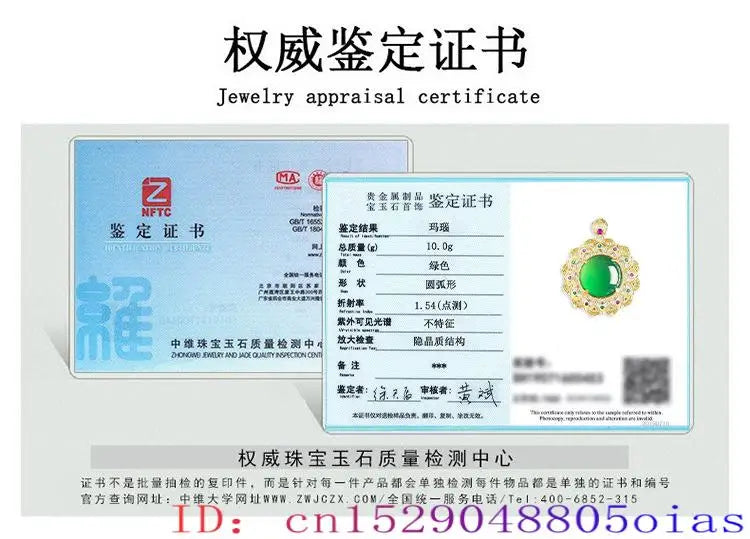 Green Real Jade Agate Flower Pendant Necklace Gifts for Women Fashion Natural Jewelry Amulet 18K Gold Plated Carved Accessories