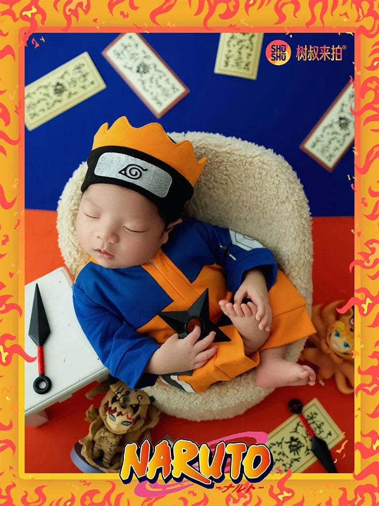 Baby Boy Newborn Photoshoot Outfits Jumpsuit Hairband 2pcs/Set Cartoon Cosplay Clothes Studio Infant Photo Costume Shooting Prop