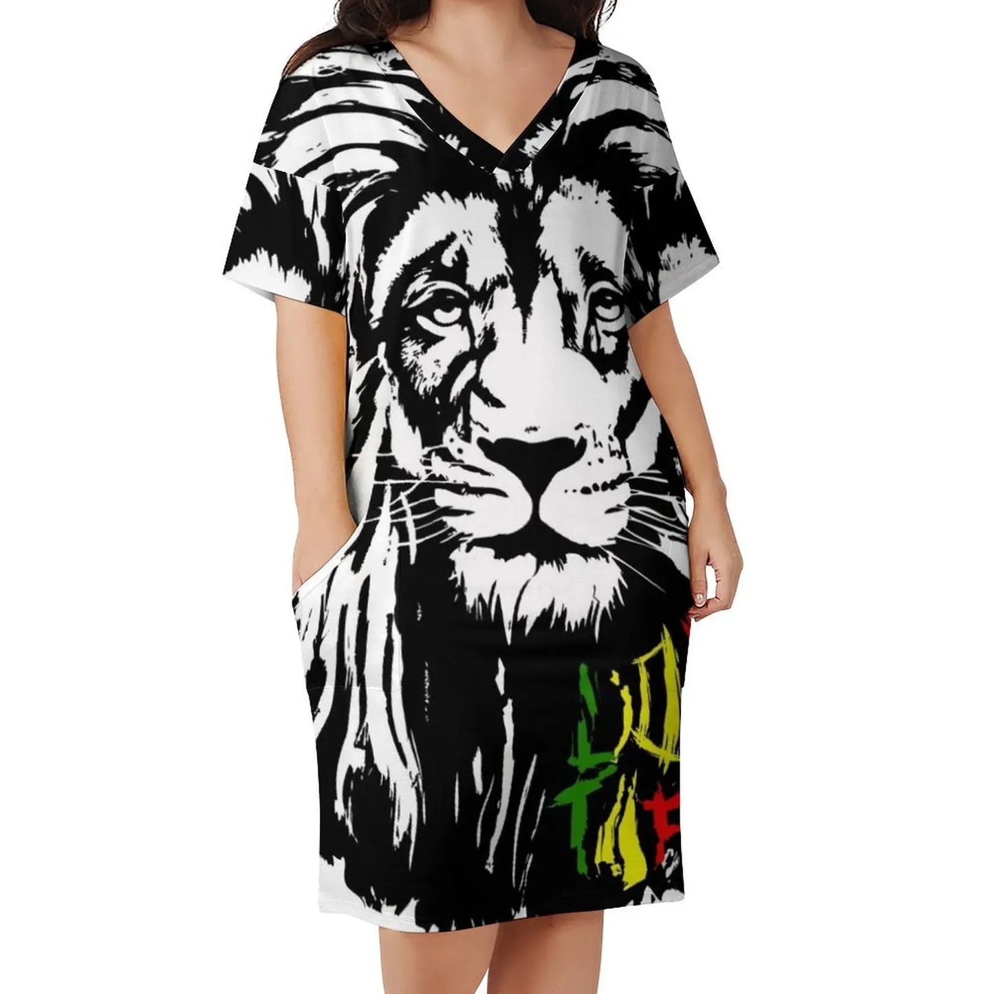Lion Tuff Lion Head Loose Pocket Dress summer dress woman 2024 dresses for womens