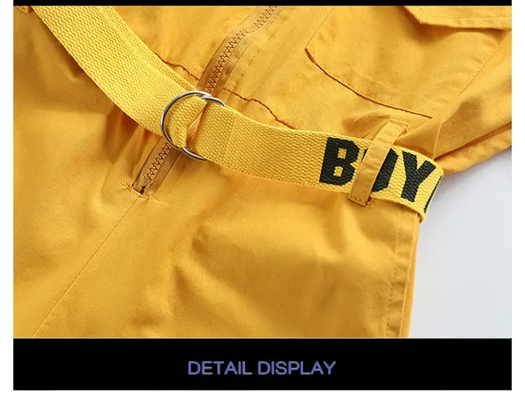 Kids Boys Girls Long Sleeve Casual Jumpsuit Cargo Pant Children Teenager Streetwear Hip Hop Playsuits Dance Stage Show Clothing
