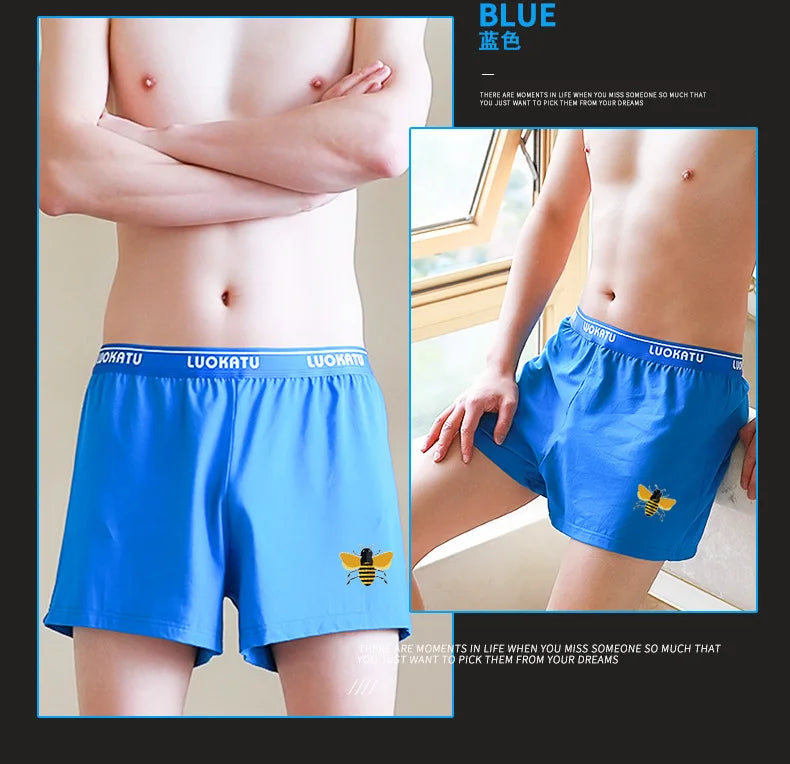 Youth Underwear Cotton Casual Breathable Comfortable Boxer Shorts for Men's Loose Fitting Oversized Aro Pants Boy Home Sleepwear