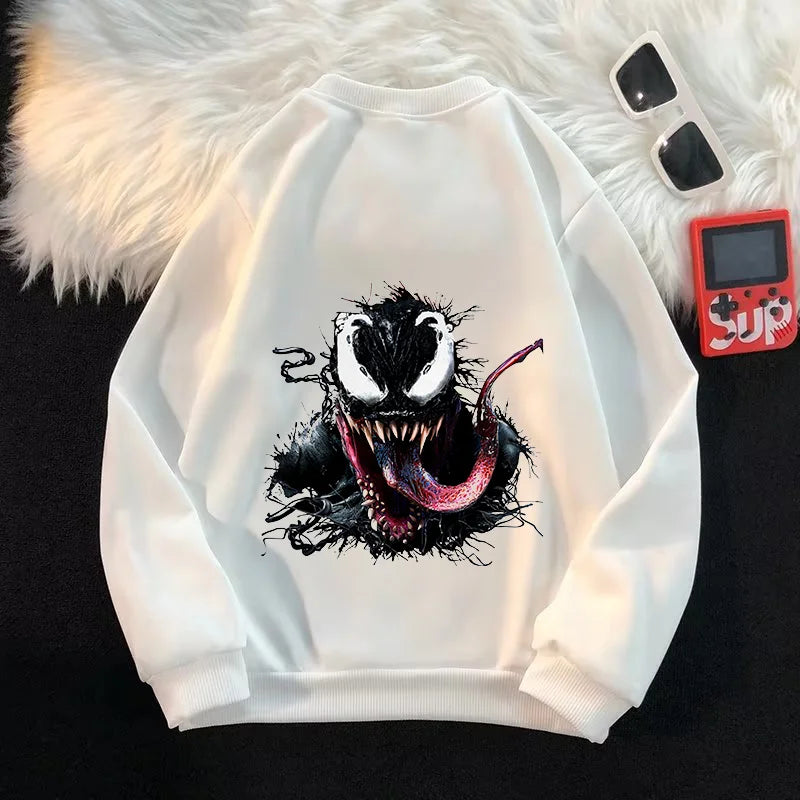 Venom Spring Autumn Print Sweatshirt Casual Winter Warm Top Long Sleeve Girl Boy Baby Pullover Outerwear Clothes Popular Stylish