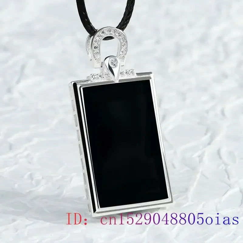 Burmese Jade Pendant Jewelry Black Jadeite Real Accessories Necklaces Amulets Natural Necklace Designer Amulet 925 Silver