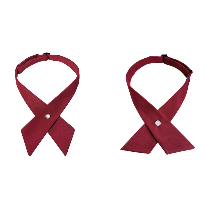 Girl Student Uniform Bow Tie Ties Solid Men's Women's Solid Professional BowTie Women's Cross Day Cravat Prom Graduation Casual