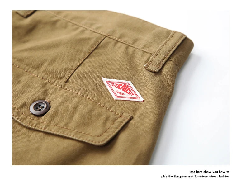 2024 Men Short Pants Cargo Pants Loose Casual Knee Length Fashion Stretch Multi-pocket Sweatpants Male Beach Shorts