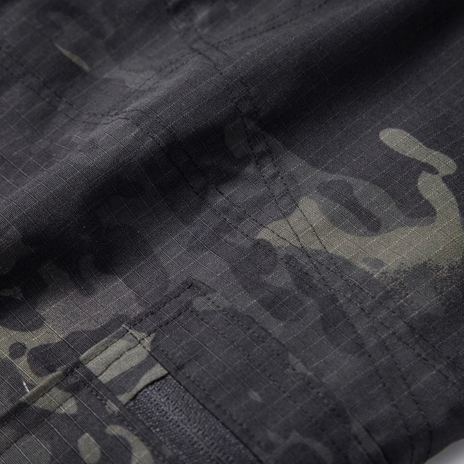 Men Short Pants Camouflage Tactical Cargo Shorts Summer Training Waterproof Wear-resistant Pants Multi Pocket Outdoor Combat Shorts Thin