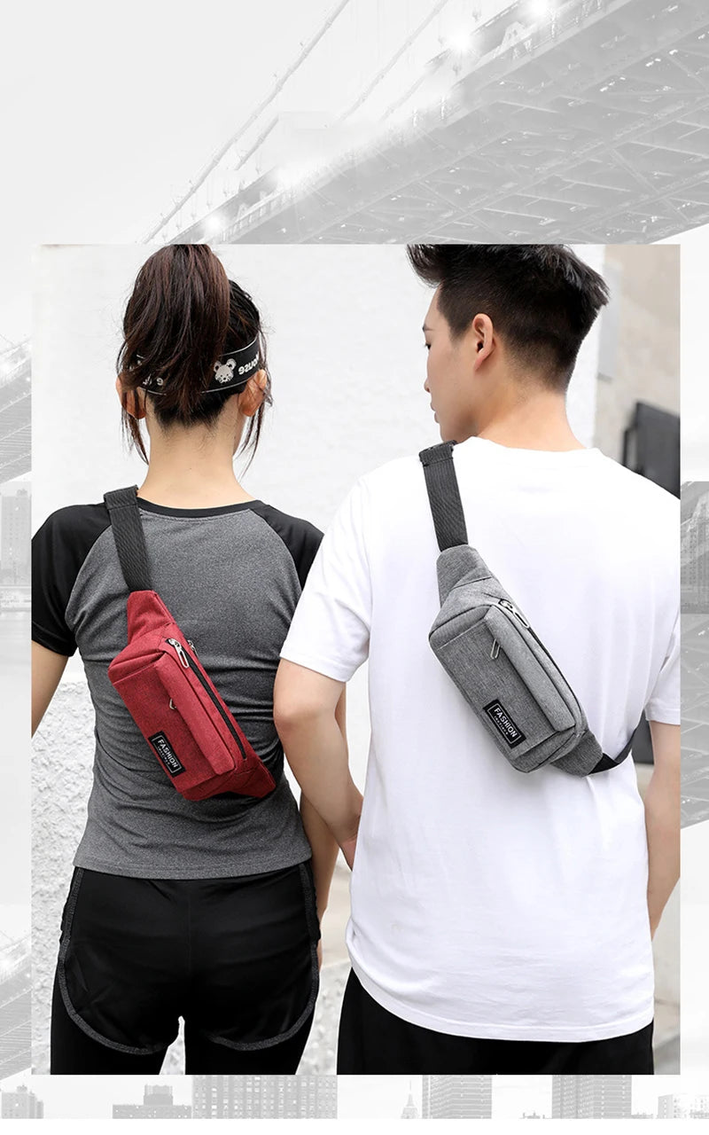 Women Waist Bag Sports Fanny Pack Men Bum Hip Bag Multifunction Travel Chest Bag Crossbody Shoulder Bag Phone Purse Bag