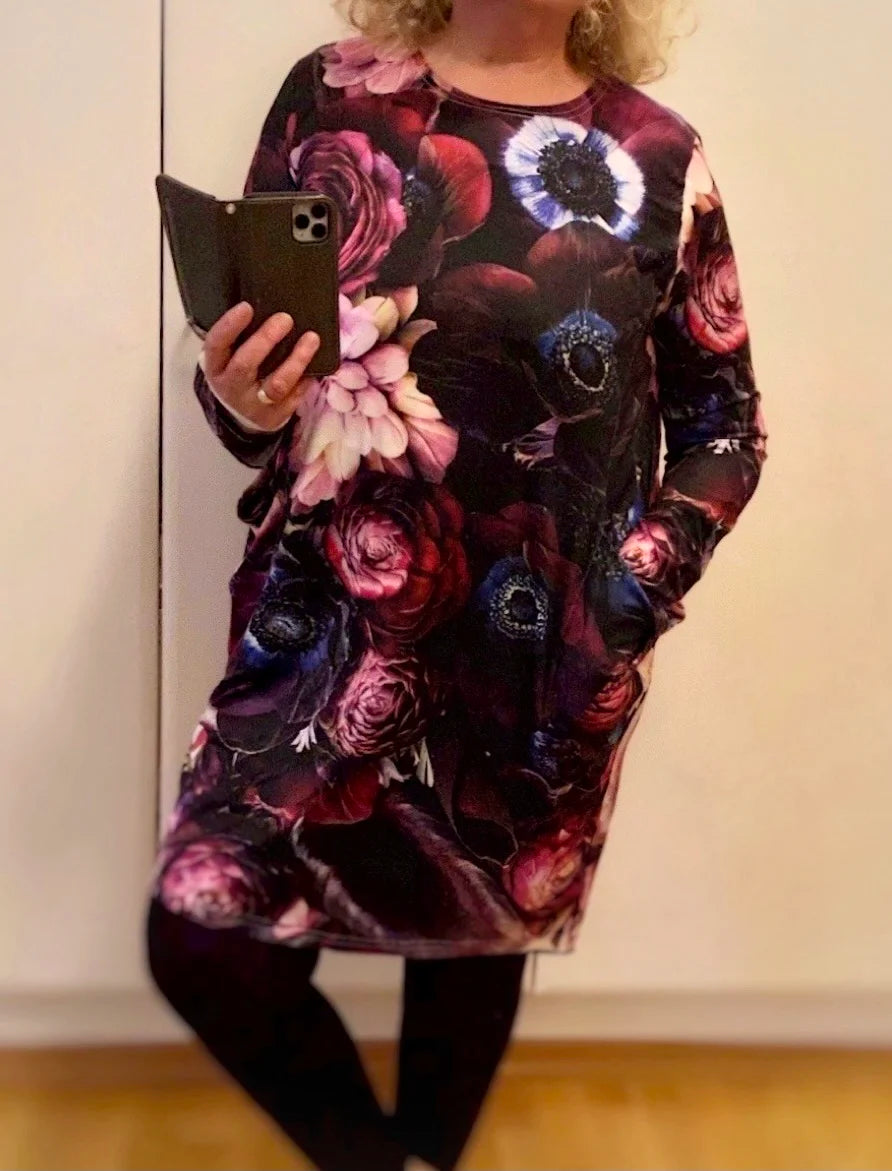 CLOOCL 2022 New Fashion Golden Lion Printed Dress Animal Long-sleeve Pockets Dress Party Dresses Female Clothes Harajuku Style