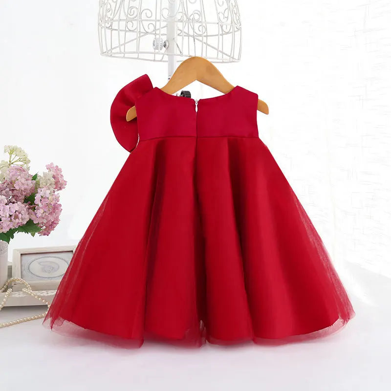 Summer Big Bow Baby Girl Dress 1st Birthday Party Wedding Dress For Girl Party Princess Evening Dresses Kid Girl Clothes