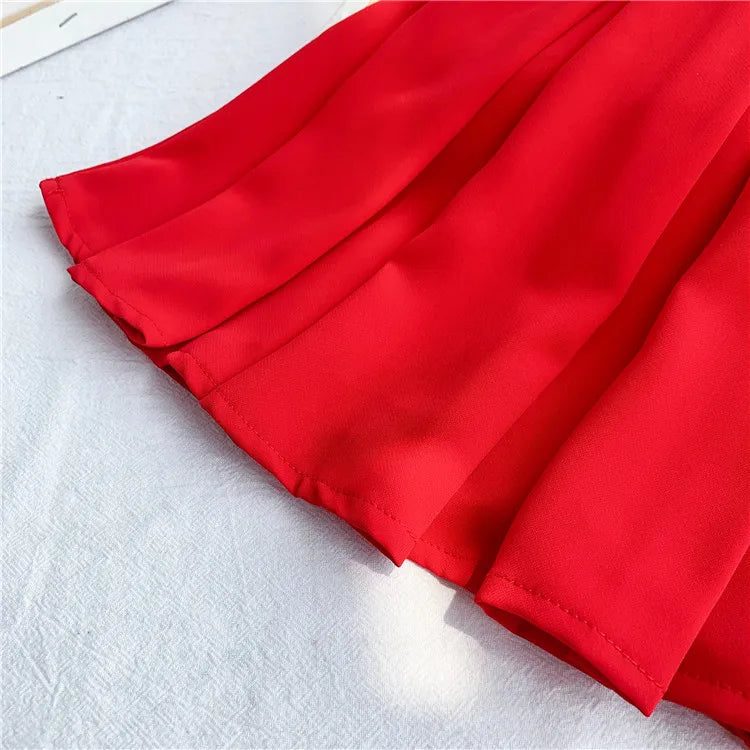 Chiffon Girls Dress with Bowknot Summer Princess Party Dresses Wedding Red Dress Kids girl Clothing Childrens red vest dress