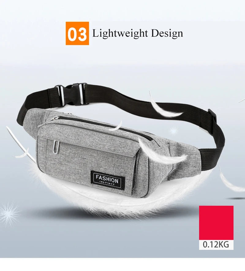 Women Waist Bag Sports Fanny Pack Men Bum Hip Bag Multifunction Travel Chest Bag Crossbody Shoulder Bag Phone Purse Bag