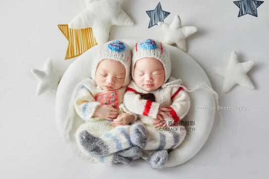 Coconut Newborn Baby Boys Photography Props Wool Knitted Space Astronaut Outfits Hat Clothes Costume Studio Photo Shoot Props