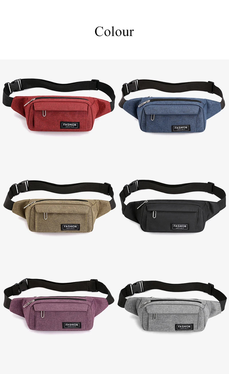 Women Waist Bag Sports Fanny Pack Men Bum Hip Bag Multifunction Travel Chest Bag Crossbody Shoulder Bag Phone Purse Bag
