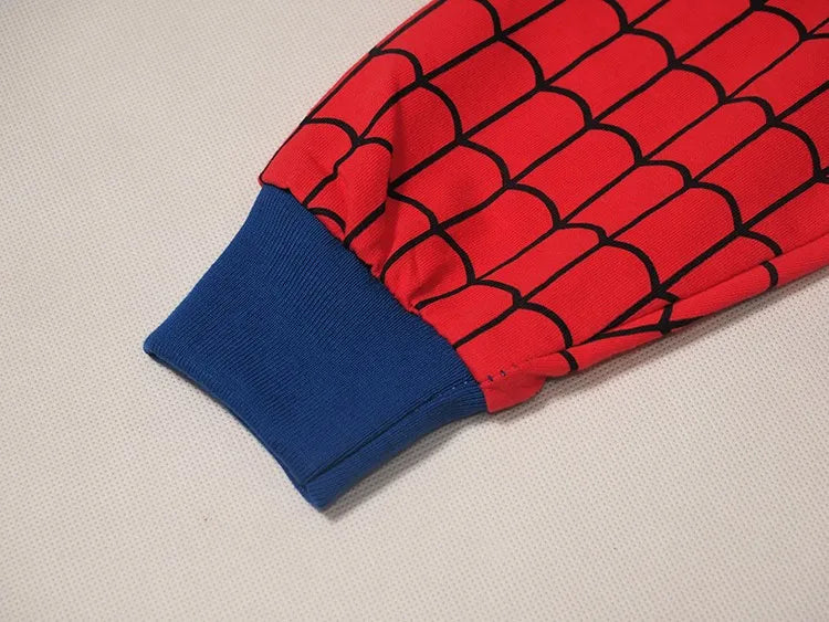 Spiderman Children Clothes Set Spring Autumn Boys Coat Kids Pant Girls 2PCS Long Sleeve Hooded Pullovers Trousers Toddler