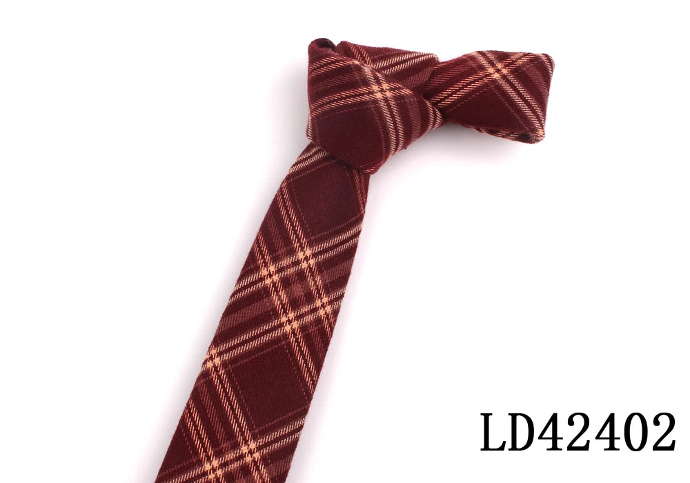 Fashion Cotton Neck Ties  For Men Women Casual Plaid Tie For Boys Girls Suits Tie Slim Wedding Party Necktie Gravatas