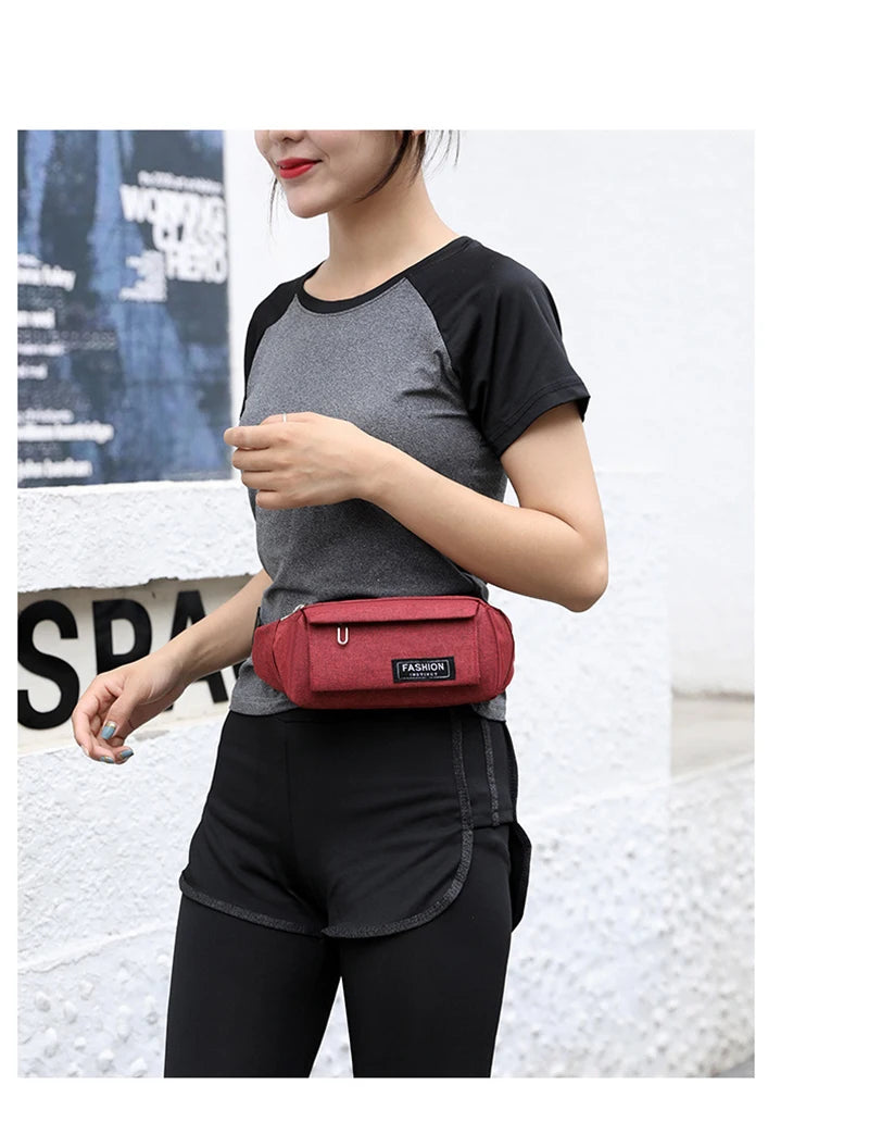 Women Waist Bag Sports Fanny Pack Men Bum Hip Bag Multifunction Travel Chest Bag Crossbody Shoulder Bag Phone Purse Bag