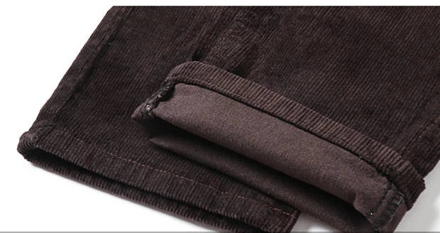 Autumn Winter Trouser Men`s Thick Warm Corduroy Pants Fleece Trousers Male Casual Business Style Long Jeans Men