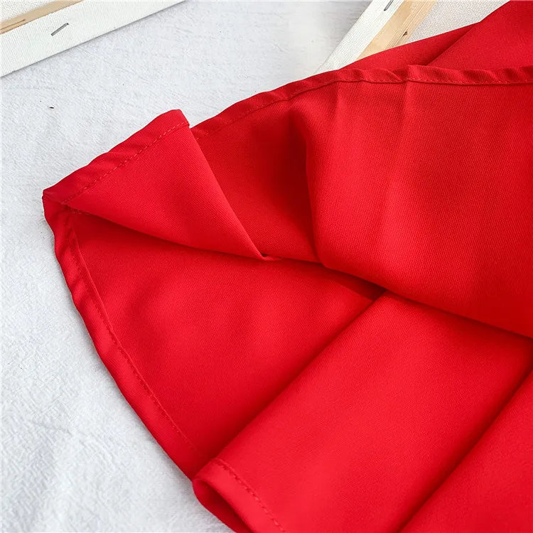 Chiffon Girls Dress with Bowknot Summer Princess Party Dresses Wedding Red Dress Kids girl Clothing Childrens red vest dress