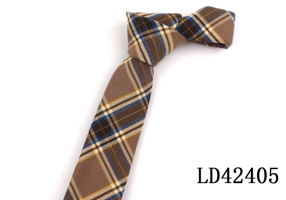 Fashion Cotton Neck Ties  For Men Women Casual Plaid Tie For Boys Girls Suits Tie Slim Wedding Party Necktie Gravatas