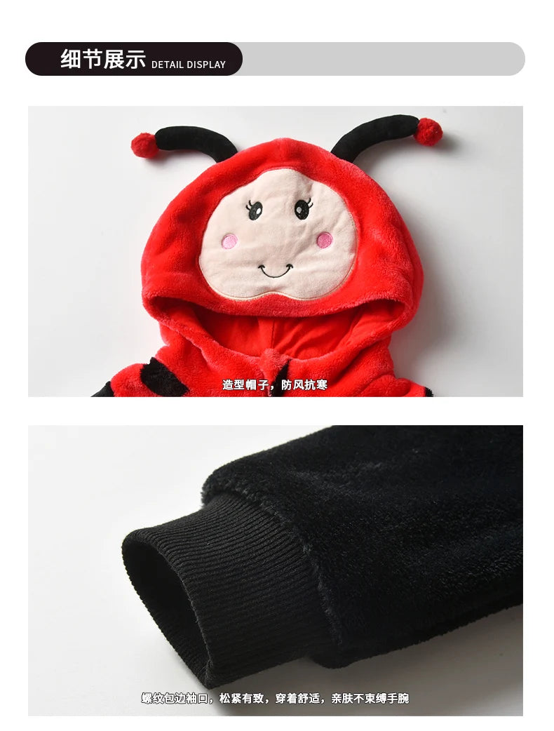 Newborn Baby Costume Romper Onesie Winter Infant Baby Clothes ropa bebe Soft Girl Boys Rompers Cute Bee Flannel Toddler  Outfit