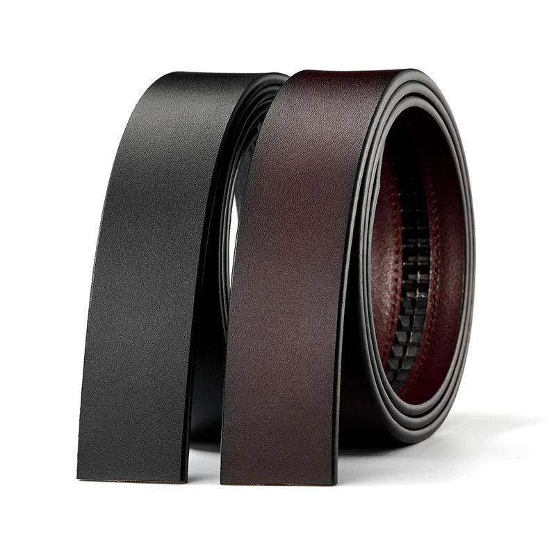 LAUWOO Brand Belt 100% Pure Cowhide Belt Strap No Buckle Genuine Leather Belts Automatic Buckle Belt For Men High Quality