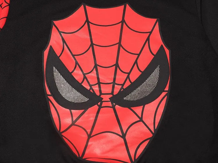 Spiderman Children Clothes Set Spring Autumn Boys Coat Kids Pant Girls 2PCS Long Sleeve Hooded Pullovers Trousers Toddler