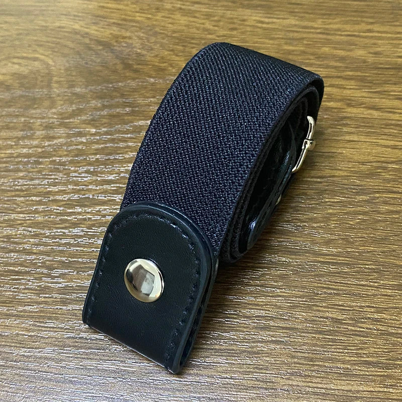 New Belts for Women Buckle-Free Waist Jeans Pants No Buckle Stretch Elastic Waist Belt for Men Ins Wind Invisible Lazy Belt