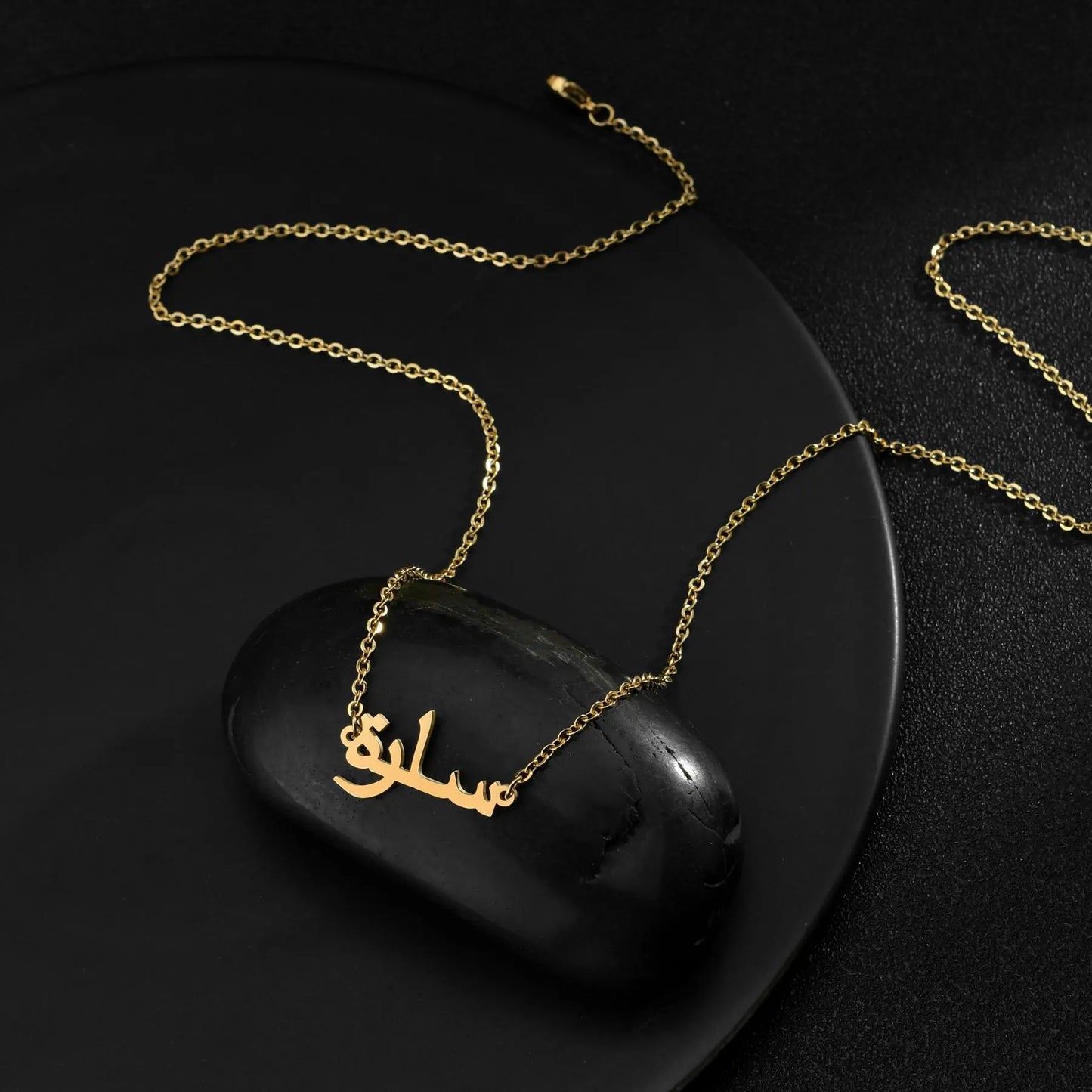 Acheerup Personalized Arabic Names Stainless Steel Women Necklaces Customized Jewelry Islamic Nameplate Chain Pendant Men Gift