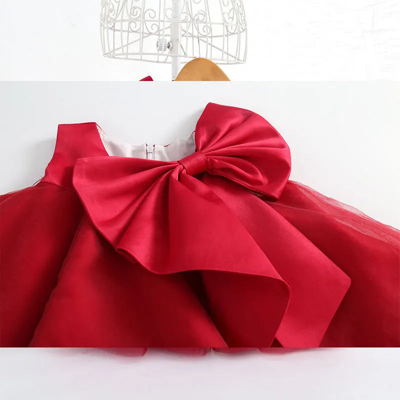Summer Big Bow Baby Girl Dress 1st Birthday Party Wedding Dress For Girl Party Princess Evening Dresses Kid Girl Clothes