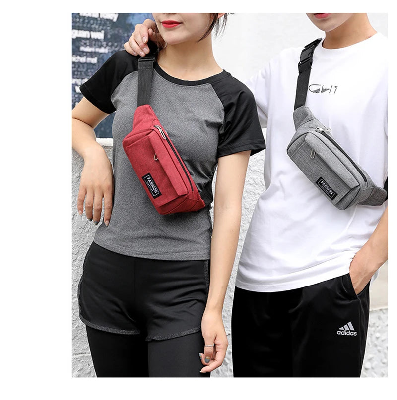 Women Waist Bag Sports Fanny Pack Men Bum Hip Bag Multifunction Travel Chest Bag Crossbody Shoulder Bag Phone Purse Bag