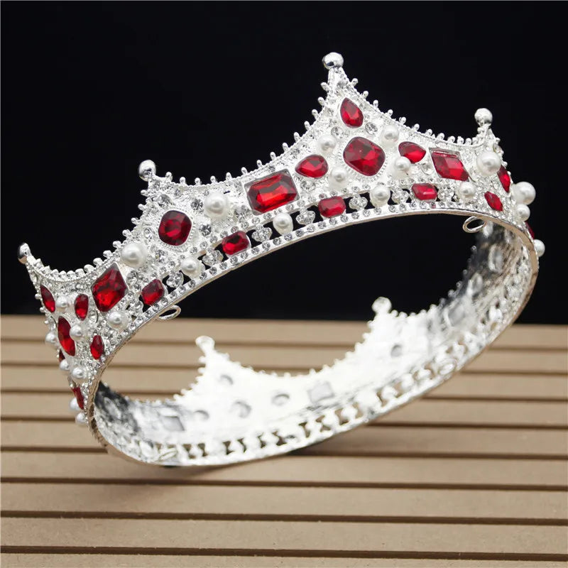 Baroque Crystal Tiaras Bridal Headdress Royal Queen Diadem Wedding Crown Hair Jewelry Prom Bride Headdress Princess Headwear