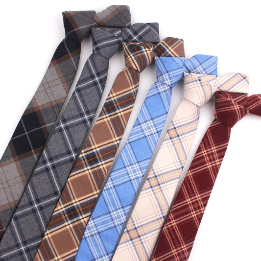 Fashion Cotton Neck Ties  For Men Women Casual Plaid Tie For Boys Girls Suits Tie Slim Wedding Party Necktie Gravatas