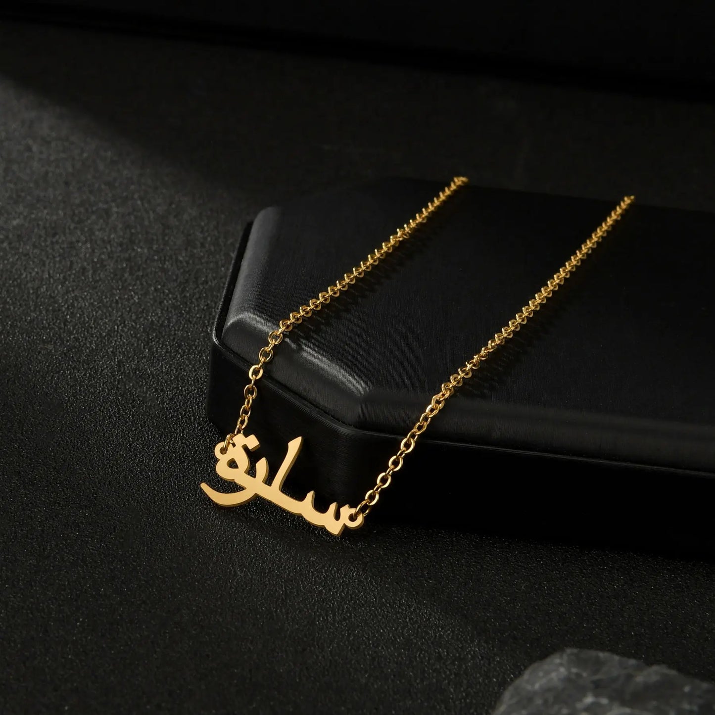Acheerup Personalized Arabic Names Stainless Steel Women Necklaces Customized Jewelry Islamic Nameplate Chain Pendant Men Gift