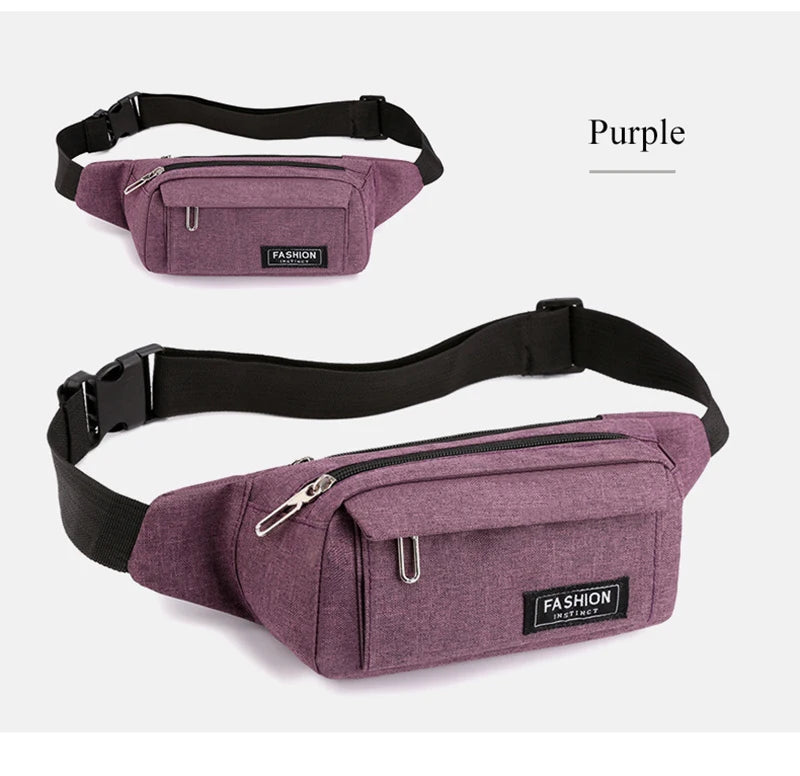 Women Waist Bag Sports Fanny Pack Men Bum Hip Bag Multifunction Travel Chest Bag Crossbody Shoulder Bag Phone Purse Bag