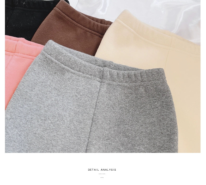 Outwear Western Style Little Girl Heattech Velvet Padded Leggings Pants