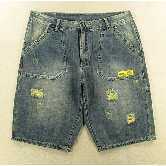 Men's Short Pants American Thin Non-Elastic Casual Retro Denim Middle