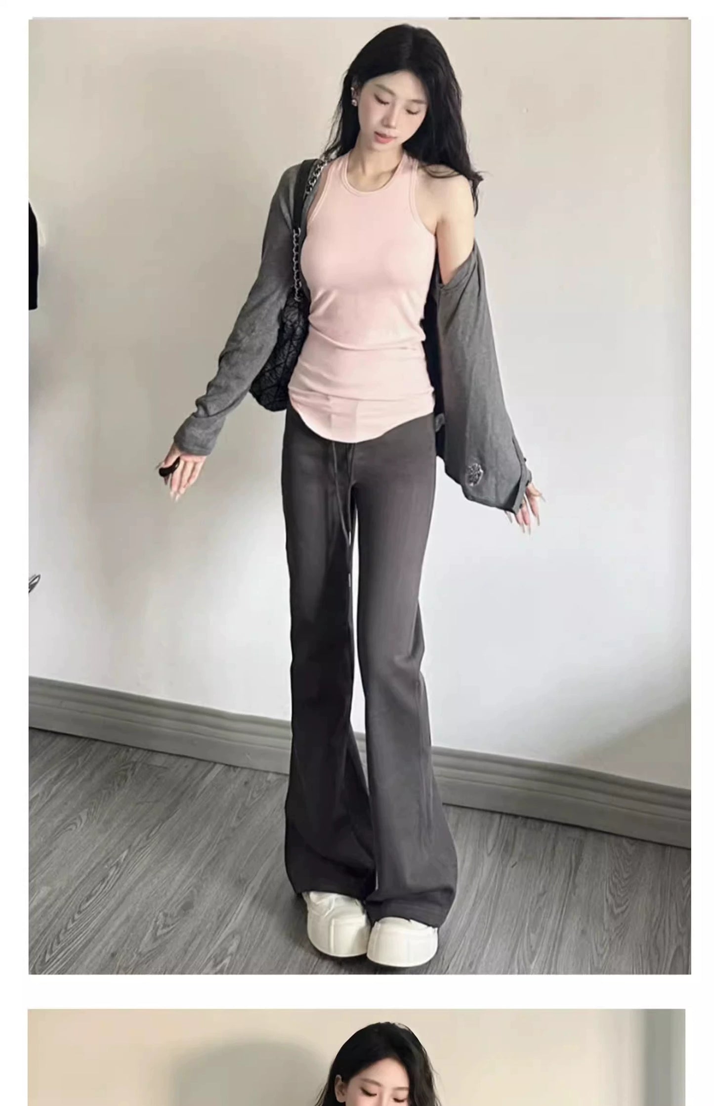 Casual K-style Western Style Girl Slim Fit Bell-Bottom Pants Spring and Autumn Clothing