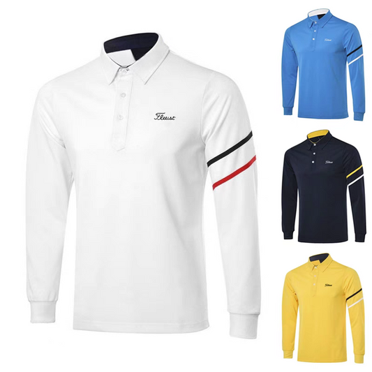 Polo Shirt Spring and Autumn Stretch Tops Men's Golf