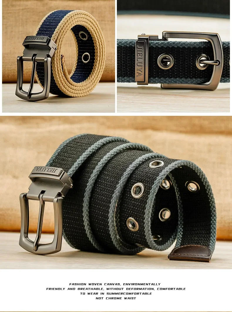 Plus Large Size 110 120 130 140 150 160 cm Canvas Belt for Men Alloy Pin Buckle Jeans Belts High Quality Outdoor Belts