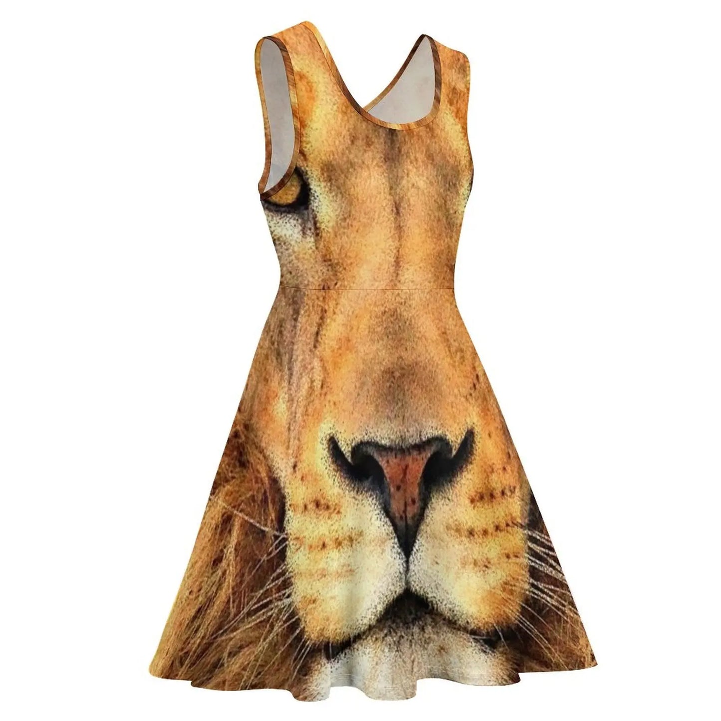 Beautiful Lion Face Wild Cat Glare Sleeveless Dress Dress for girls ladies dresses for special occasions