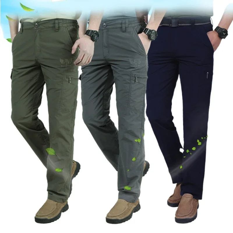 Men's Trouser Urban Lightweight Tactical Cargo Pant Summer Breathable Army Military Long Trousers Male Waterproof Quick Dry Casual Pants