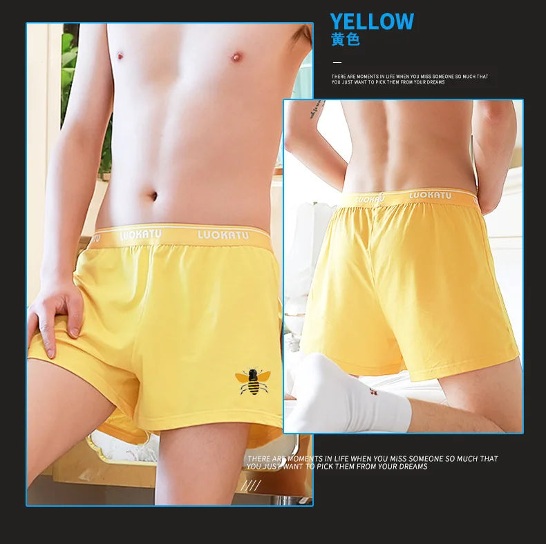 Youth Underwear Cotton Casual Breathable Comfortable Boxer Shorts for Men's Loose Fitting Oversized Aro Pants Boy Home Sleepwear