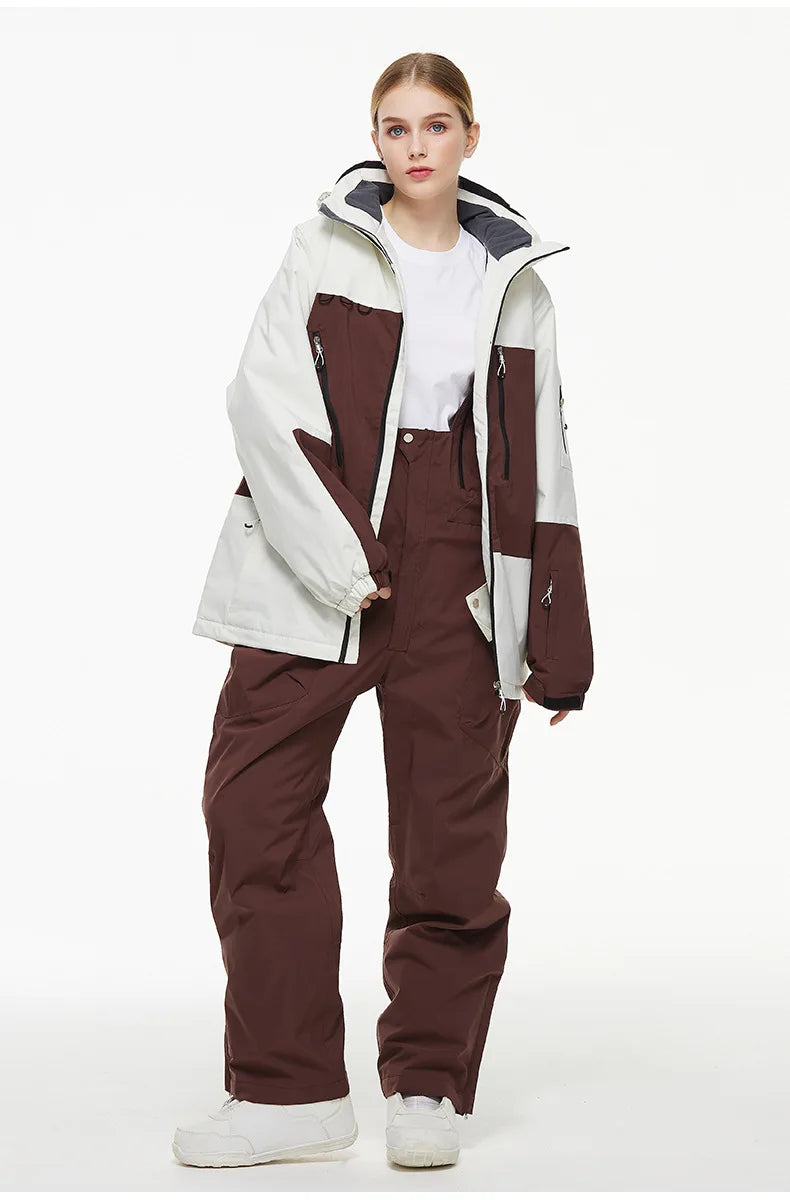Cheaper, Snow Suit,  Snowboard Outdoor Sports  Snowboard Jacket Sets,  Ski Coat and Strap Pant,Boy‘s and Girl's Ski Jumpsuit